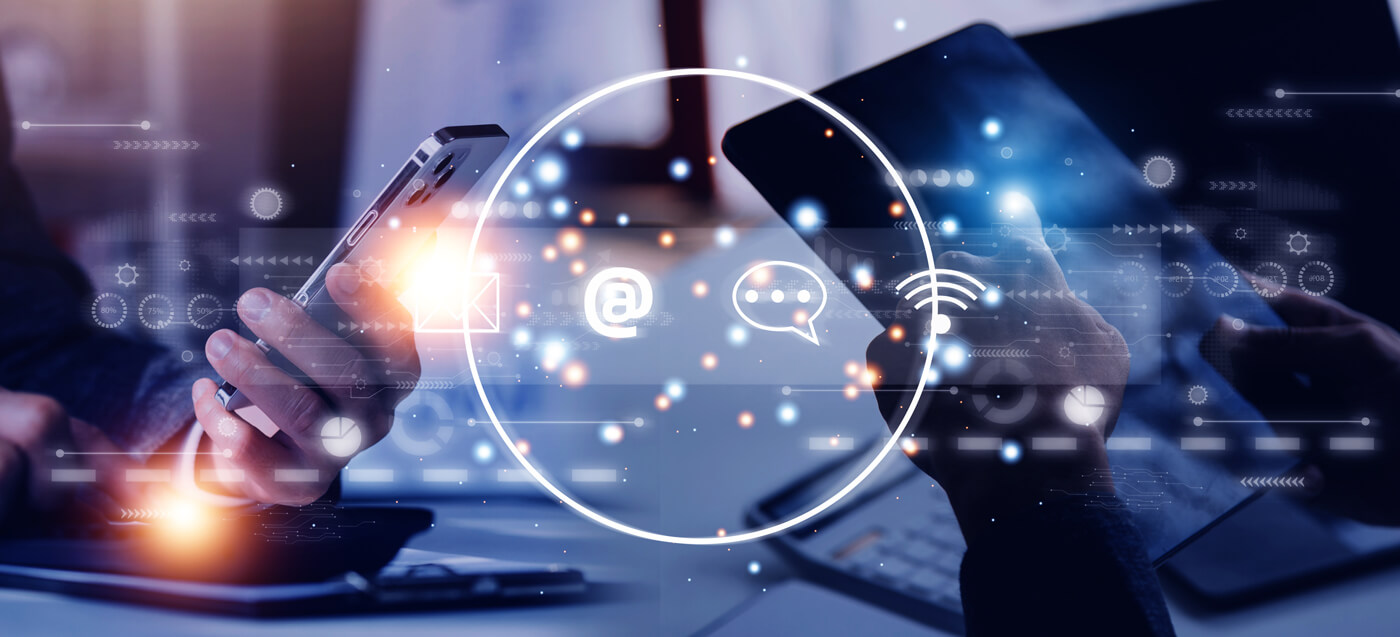 People using communication devices